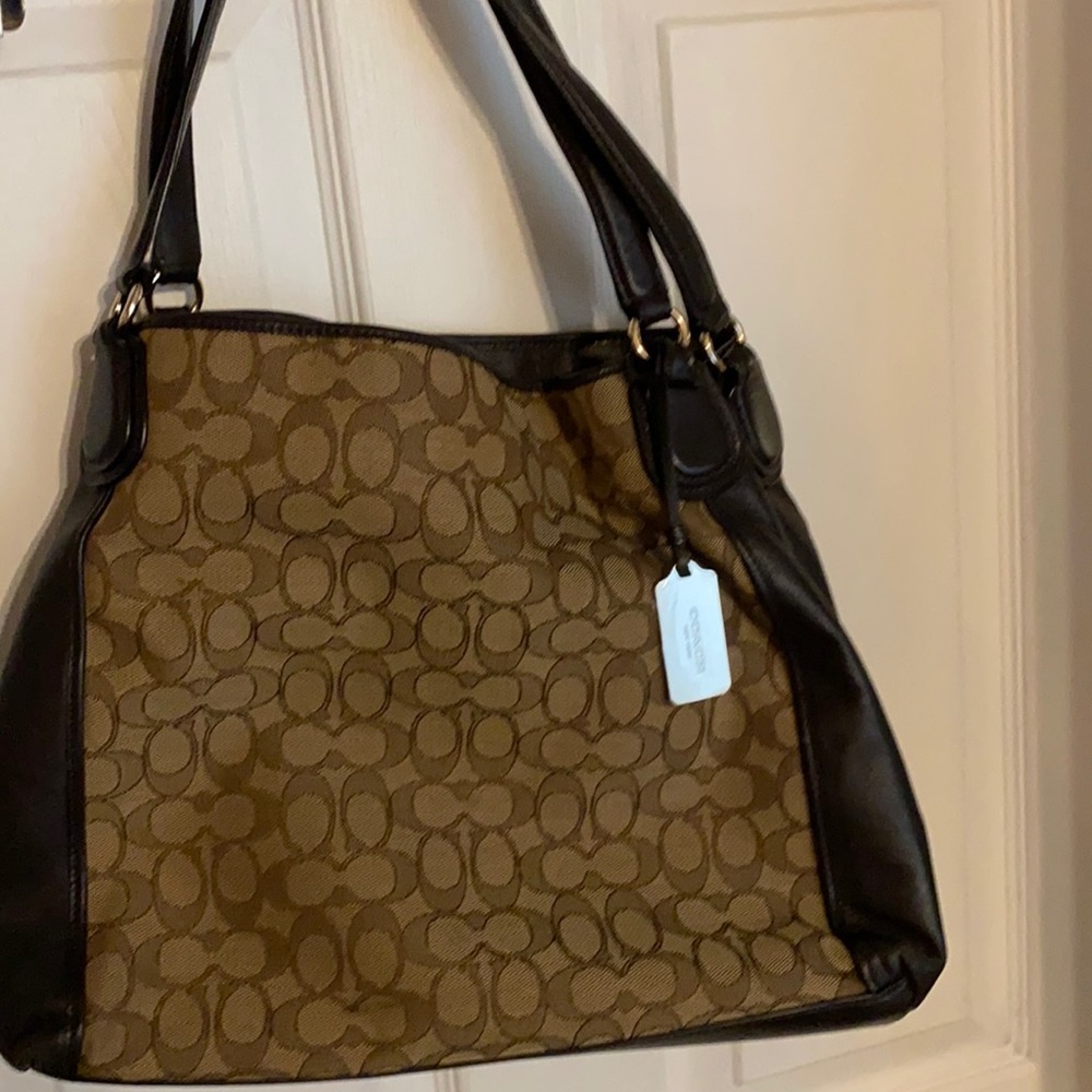 Coach Edie satchel. Brown. Leather & Canvas
